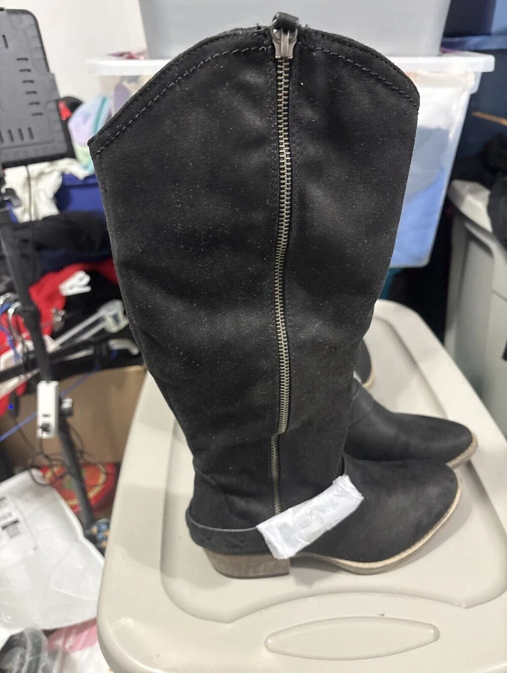 Very G Merlot Knee High Rising Books Black New Sz 7 New